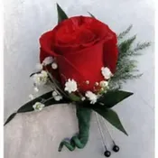 Boutonniere with Red Rose