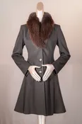 100% Virgin Wool Loro Piana Stroller with Fox Collar