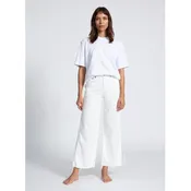 ASKKNY CROP WIDE LEG TWILL IN IVORY