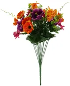 #12618AUT – 17″ Alstromeria/ Orchid/ Cosmos Bush X 14 -Autumn