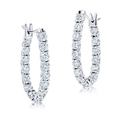 Elongated SkaLLop™ Small White Gold Hoop Earrings