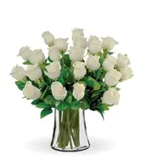 12 White Long Stem Roses