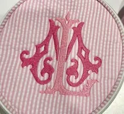 3" Pink Seersucker Mini Button | Mint