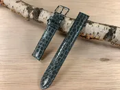 Gray Hadley Roma Genuine Shiny Alligator USA Made Strap 14mm X 14mm