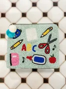 ABC Teacher Beaded Coin Purse
