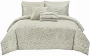 Botanical Wave Effect 5 Piece Comforter Set
