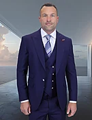 AMIRI 3 PC NAVY MODERN FIT SUIT