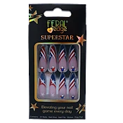 "FERAL" STARS/STRIPES TIP LONG STILETTO SHAPE