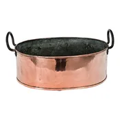 19th Century Copper Pot with Brass Handles