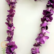 Purple Dendrobium Orchid Lei, Single