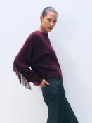 Cashmere Blend Luxe Fringe Crewneck