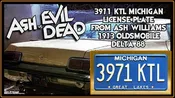 Ash vs Evil Dead | Ash William’s Oldsmobile | 3971 KTL | Metal Stamped Replica Prop License Plate