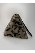 Stylish Faux Fur Pyramid Mocca Animal Handbag - Trendy Animal Print Purse — Talk of The Walk