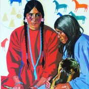 Winold Reiss Vintage Framed Print "The Pemmican Makers"