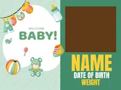 Baby - Green with Photo - Yard Sign