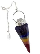 7 Chakra Moonstone Faceted Pendulum