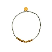 2mm Silver Bead & 4mm Gold Bead Bracelet
