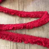 Vintage Fringe Trim - 1960s Candy Apple Red Cotton Fringe Trim by the Half Yard - 1 1/4" Wide