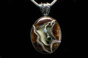 Alena Zena Simbercite with Australian Opal Pendant, Item# AZ-393