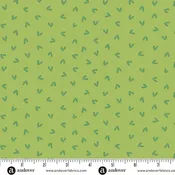 Fabric Andover Green Hearts Aflutter Sunny Honey by the Quarter Yard A-1578-G