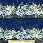 In The Beginning Carpet Bag Romance Border - Blue