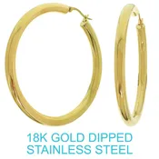 18k Gold Dipped Stainless Steel Hoop Earrings