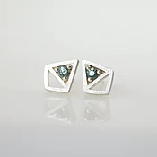 ALTAIR STUDS with Green Blue Montana Sapphires | Sterling Silver — TYTIN