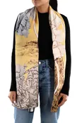 100% Silk Floral Print Scarf- SILK2606