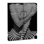 0622-JAL Heart Shape Pattern on Breasts and Nude Body Abstracted by Optical Patten Canvas Print