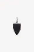 18K White Gold Black Onyx Triangular Men's Charm