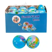 BALL FOAM GLOBE DESIGN 2.36IN 24PC PDQ/OPP BAG W/LABEL AGE 3+