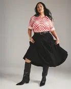 Aleya Pleated Ponte Skirt - Black