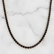 14K Black Gold Black Round Diamond Tennis Chain 35.29ct