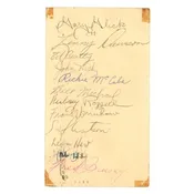 1957 Pittsburgh Steelers Team Signed Postcard with Len Dawson