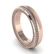 1.2Ct Diamond Double Halo Wedding Band - Lux No. 2