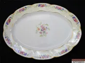 13" Haviland Limoges Nosegay Flower Pattern Serving Platter Gilded Marked Base