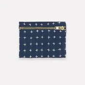 Coin Purse | Navy Cross-Stitch