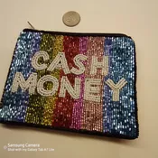 Beaded Cash Money Coin Purse