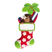 109N: Tropical Surfer Girl Stocking Ornament