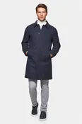 Cashmere Wool ¾ Coat, British Blue Herringbone