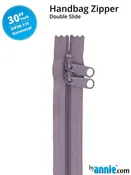30" Handbag Zipper Double Slide - Gunmetal