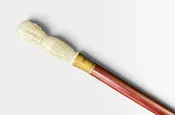 Carved Bone ACUPUNCTURE Phrenology Head VICTORIAN Walking Stick Cane