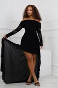 Alaina Velvet Burnout Off Shoulder Maxi Dress