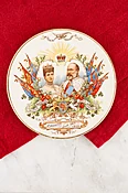 Antique 1902 Coronation Teapot Stand Wall Display