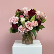 Romantic Blush & Wine Garden Roses