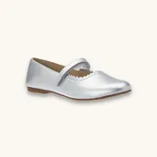 Aria Ballet Flat | Silver Leather