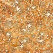 1776 – Paisley & Stars | Light Amber | Cotton Quilting Fabric