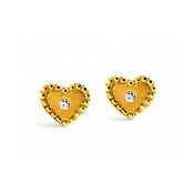14K Yellow Gold Vintage Diamond Heart Stud Earrings | Zoland Vintage — Zoland