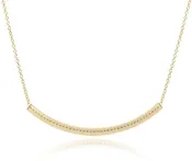 16” Necklace Gold - Bliss Bar Textured Gold