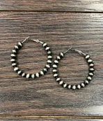 720219, Navajo Bead Hoop Earrings